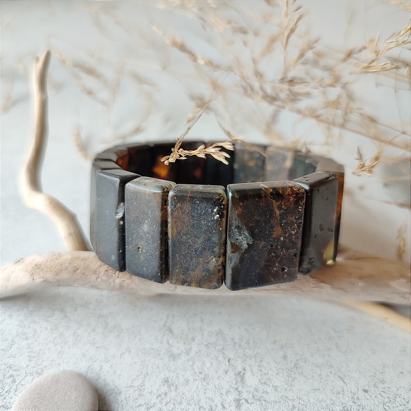 Браслет Муж. янтарь