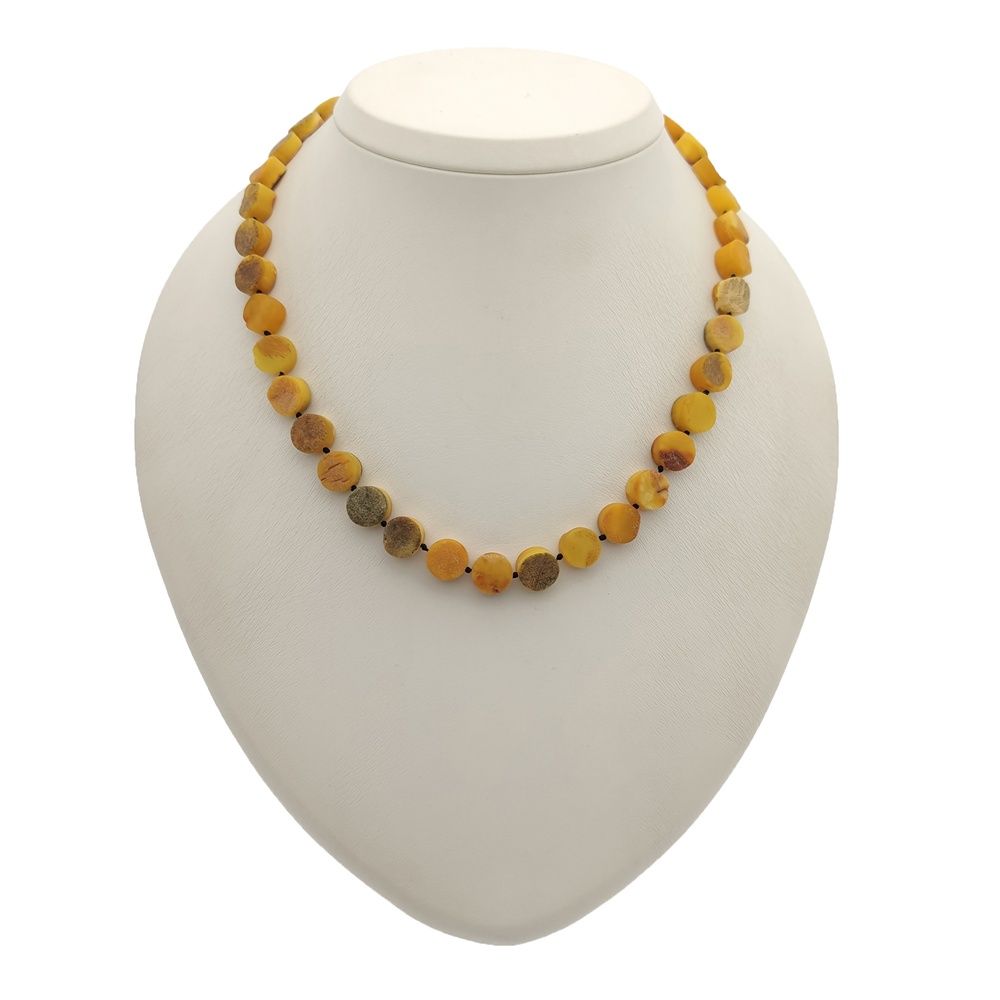 Бусы "Таблетка" из янтаря