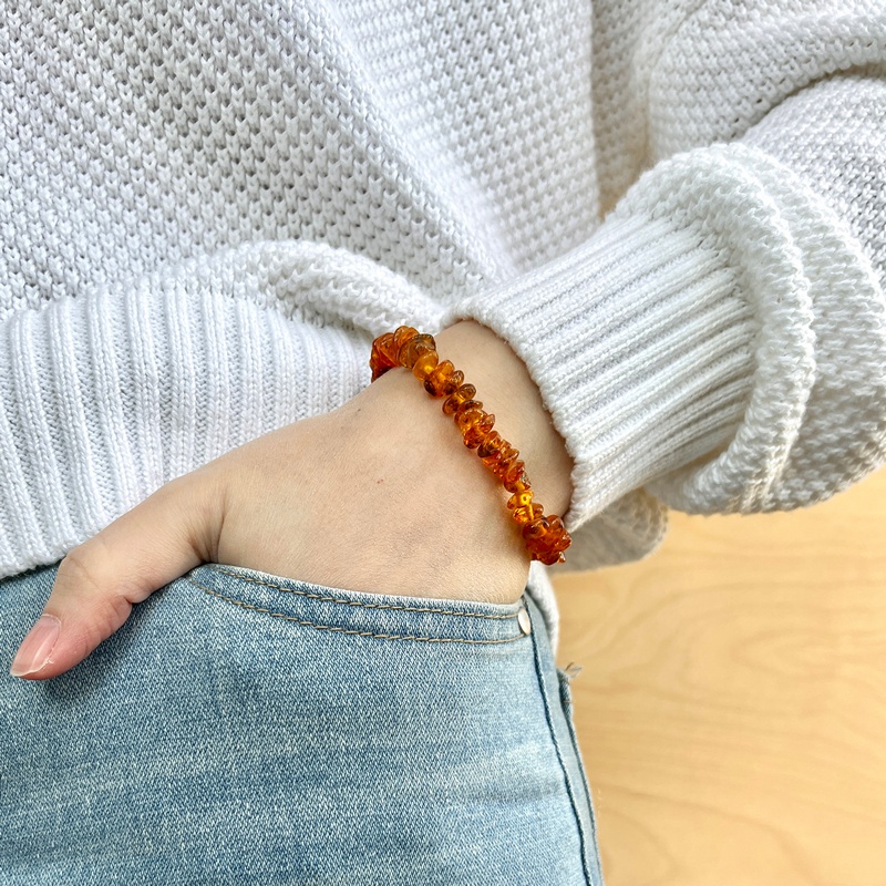 Браслет "Галька" янтарь