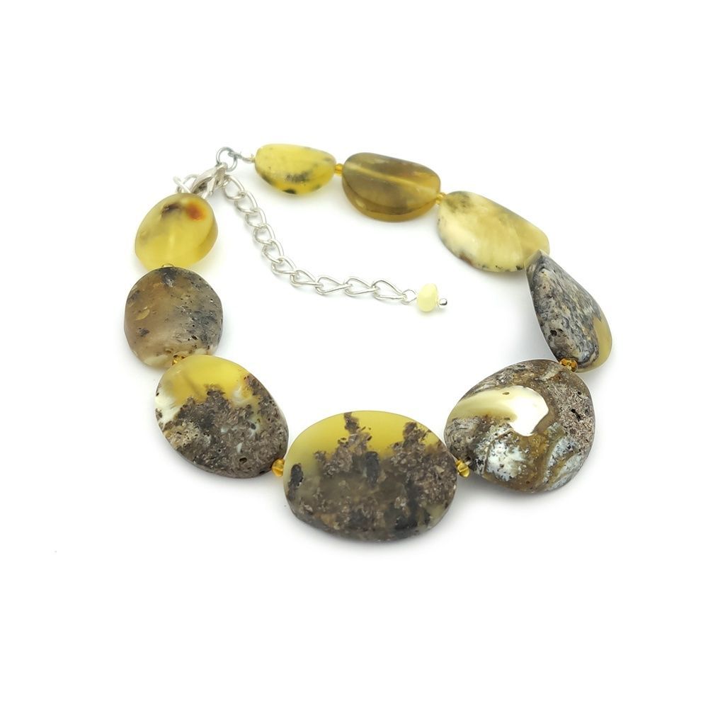 Браслет "Чипсы" янтарь