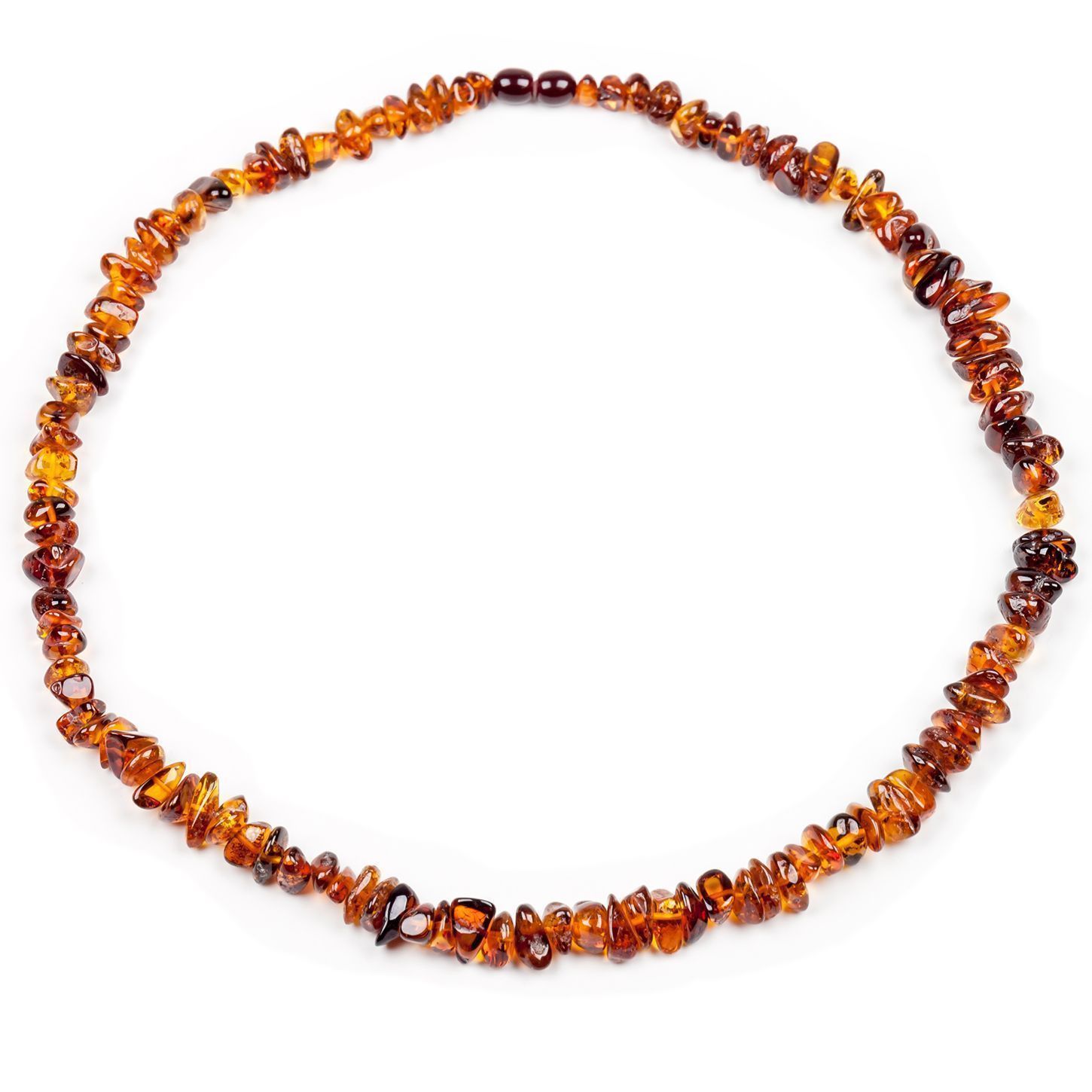 Бусы "Галька" из янтаря