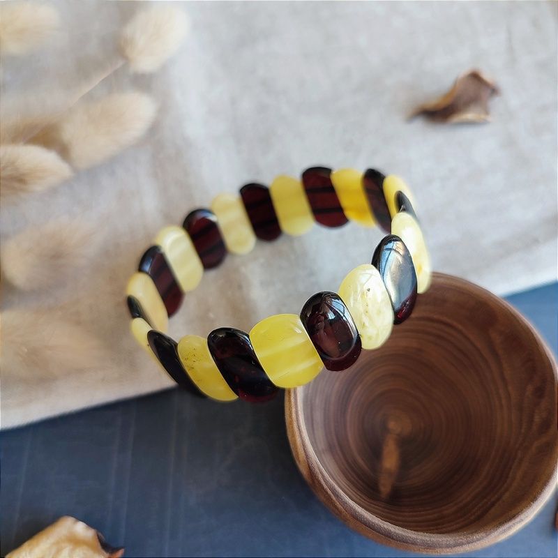 Браслет "Пластина" янтарь