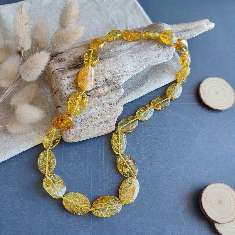 Бусы "Телевизор" янтарь