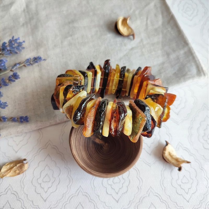 Браслет "Пластина" Янтарь