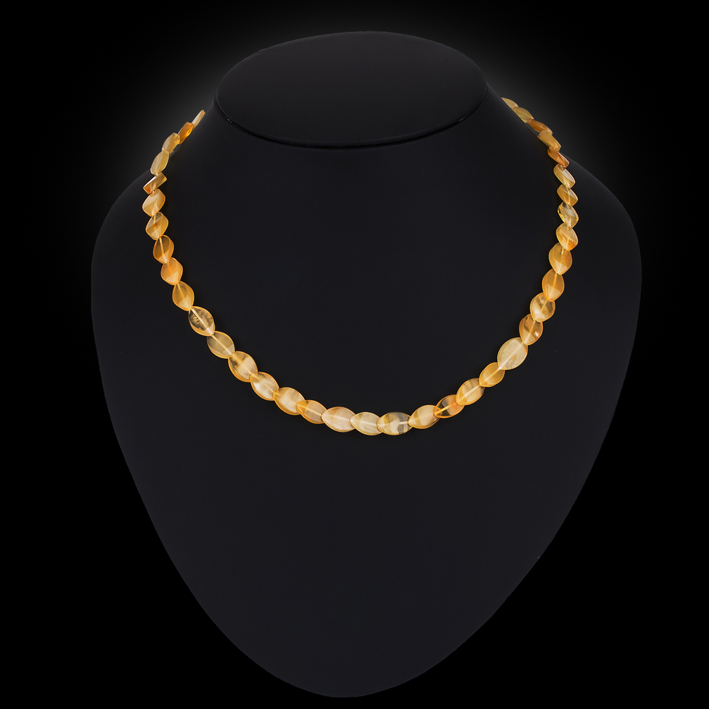 Бусы "Лодочка" из янтаря