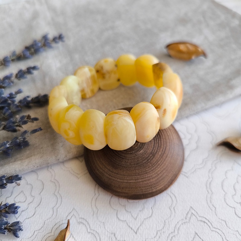 Браслет "Черепашка" янтарь