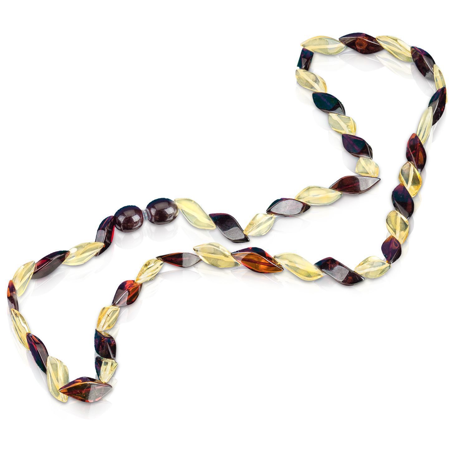 Бусы "Змейка" из янтаря