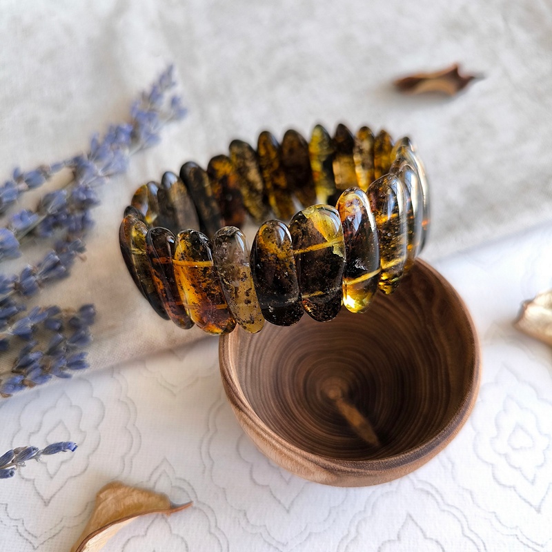 Браслет "Пластина" Янтарь