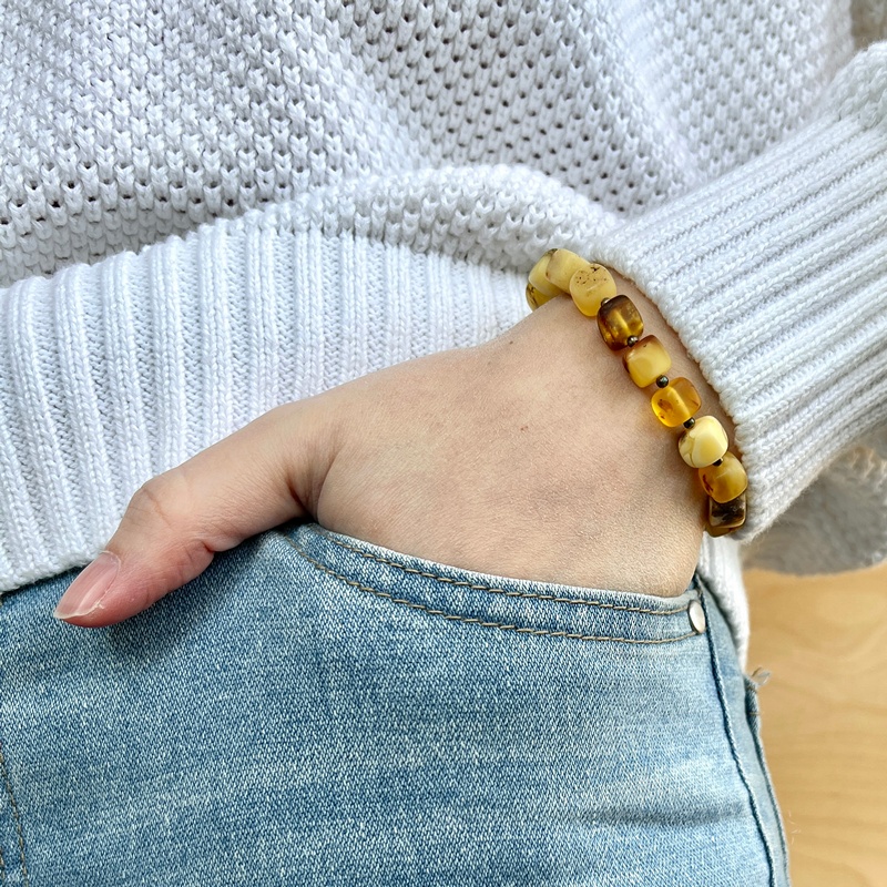 Браслет "Куб" янтарь