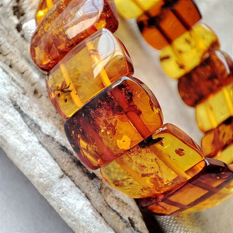 Браслет "Пластина". янтарь