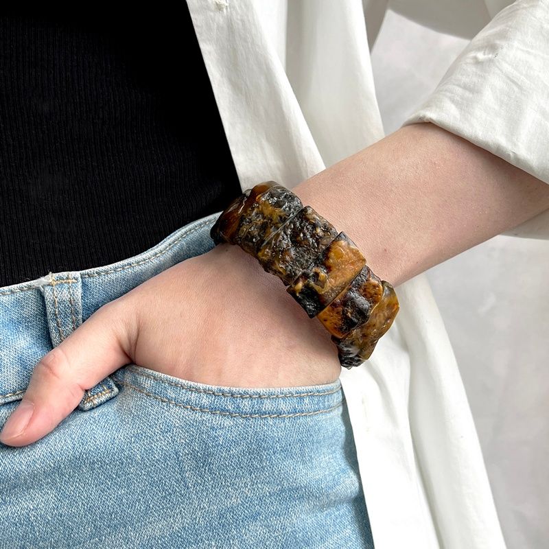 Браслет "Пластина" янтарь