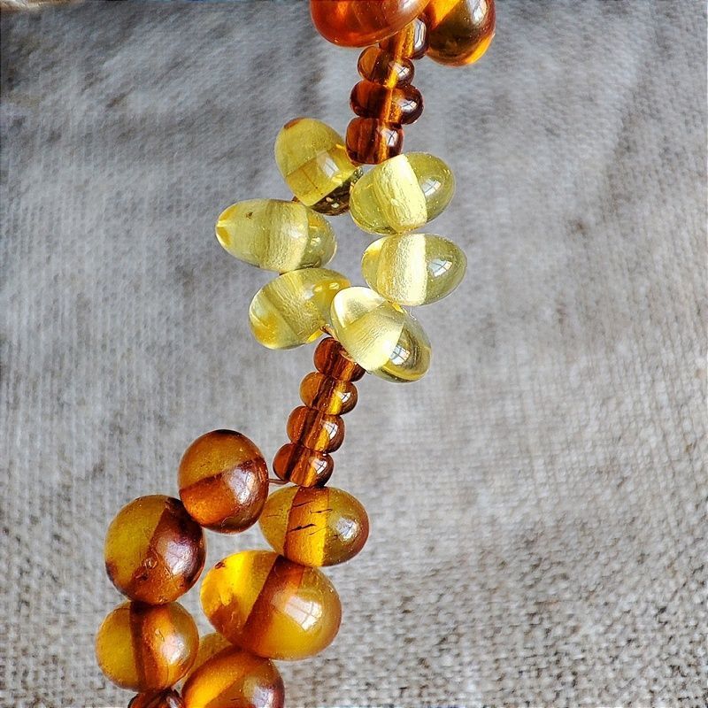 Бусы "Шишечки" янтарь
