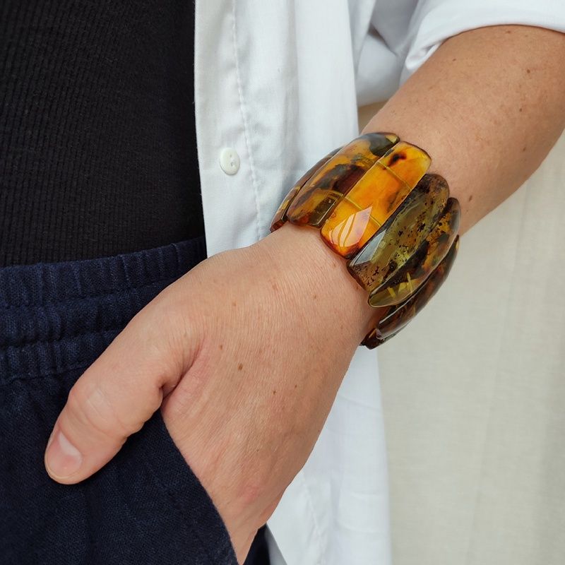 Браслет "Пластина" Янтарь