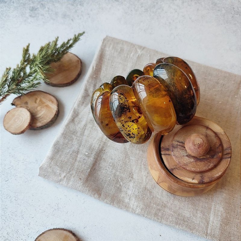 Браслет "Мандарин" янтарь