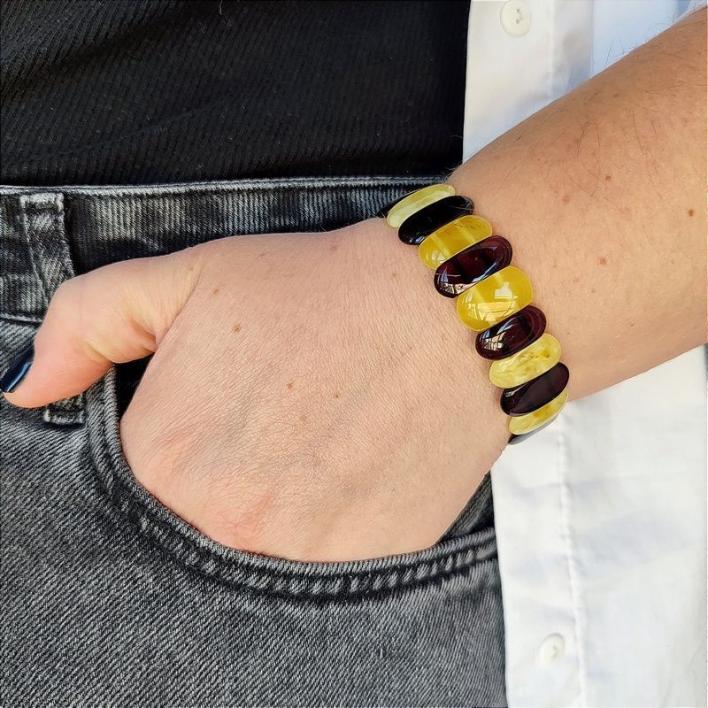 Браслет "Пластина" янтарь