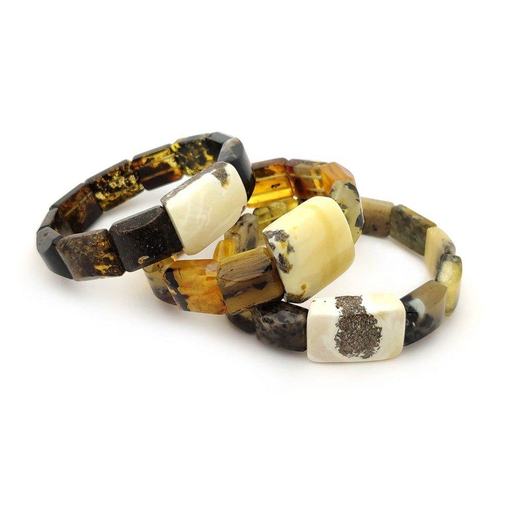 Браслет пласт. янтарь