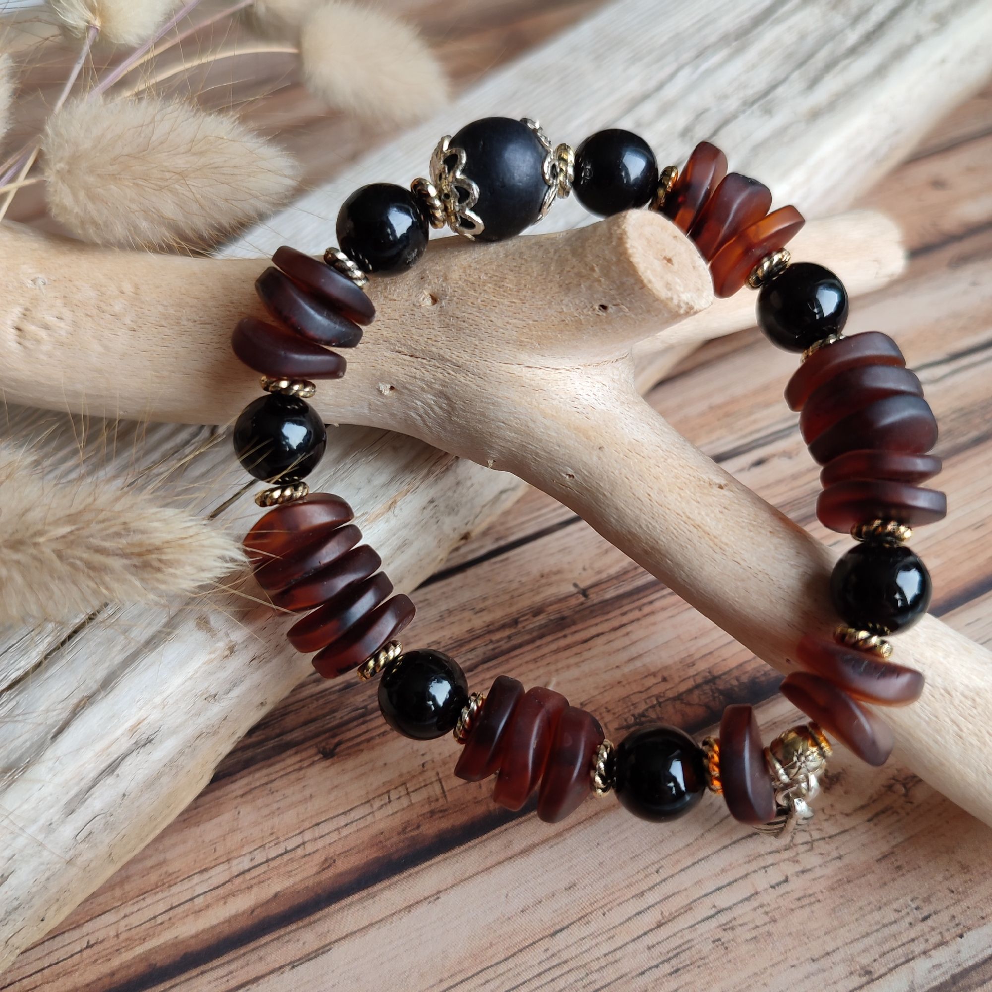 Браслет "Фантазия" янтарь