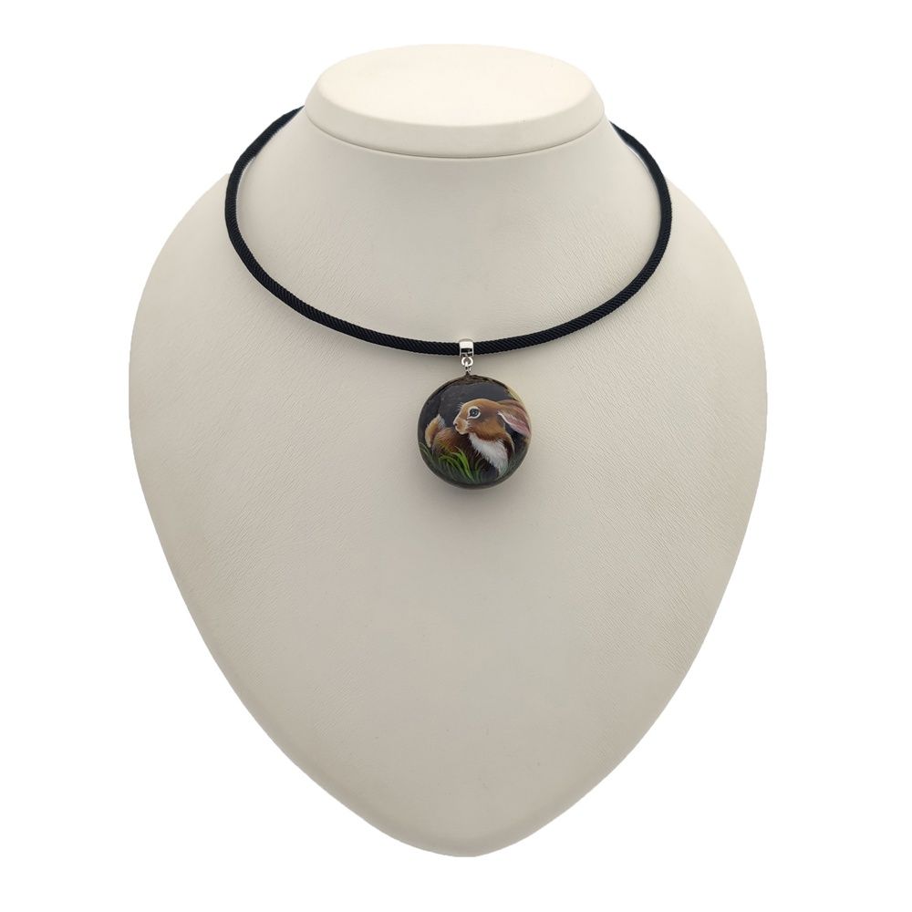 Колье "Космозаяц" Янтарь