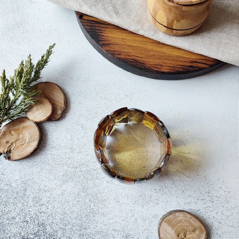 Браслет "Пластина" Янтарь