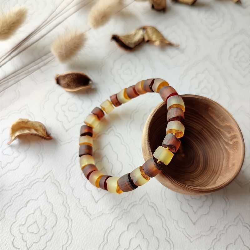 Браслет "Пеньки" янтарь