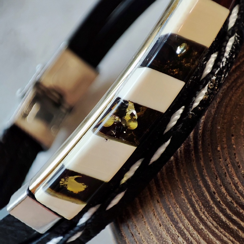 Браслет на кож. ремешке, янтарь 3501419852 (2)