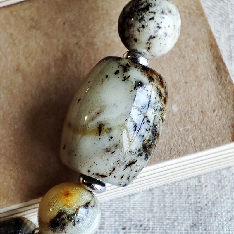 Колье "Бочка" Янтарь