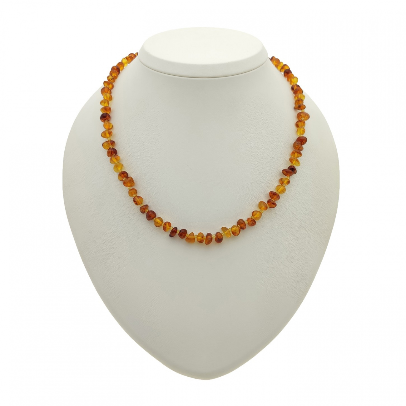 Бусы "Мятый шар" янтарь