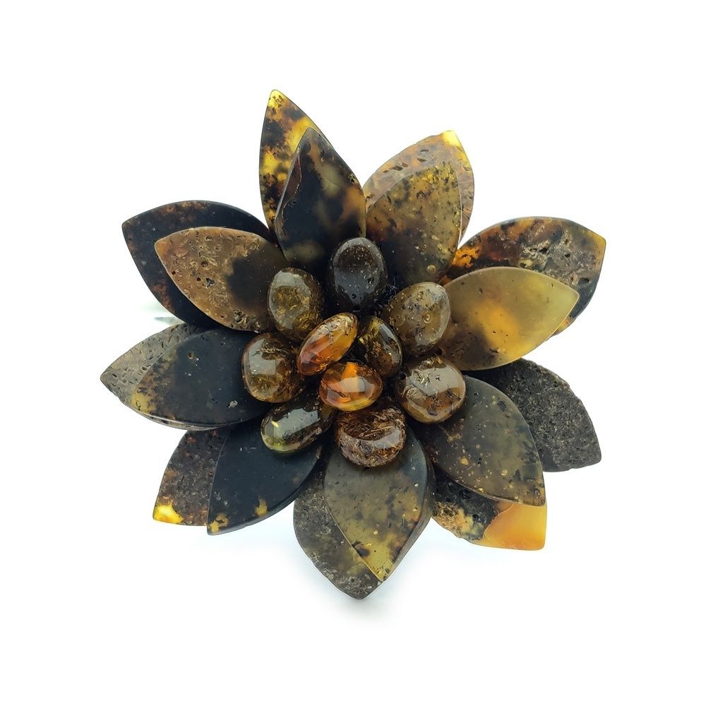 Браслет "Цветок" янтарь