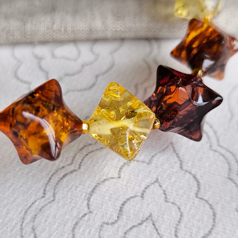 Браслет "Ёжик" янтарь