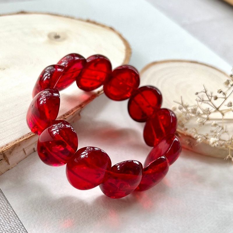 Браслет пластина янтарь