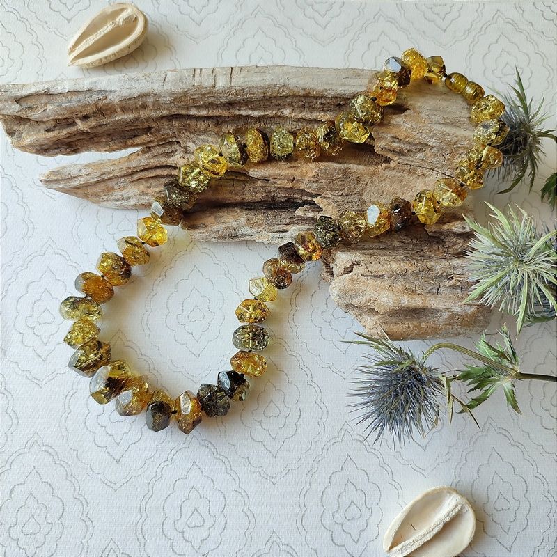 Бусы "Граненка" янтарь