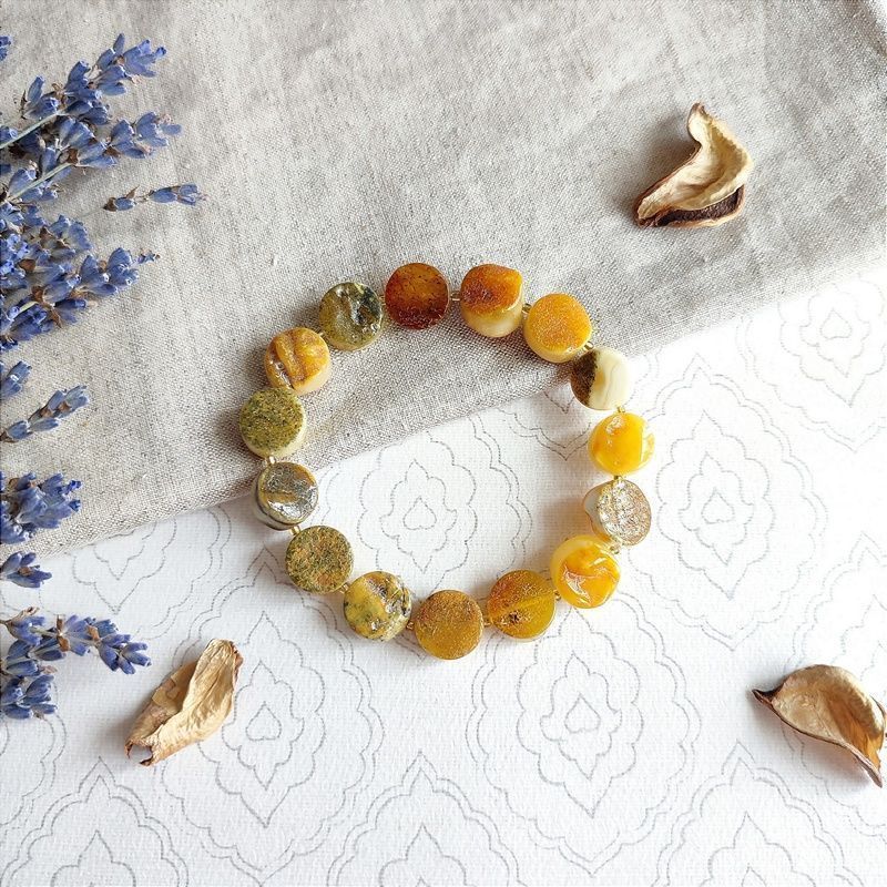 Браслет "Таблетка" янтарь