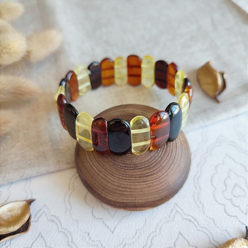 Браслет "Пластина" янтарь