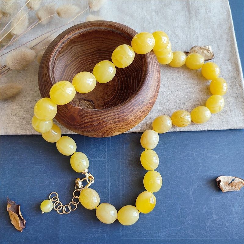 Бусы "Олива" янтарь