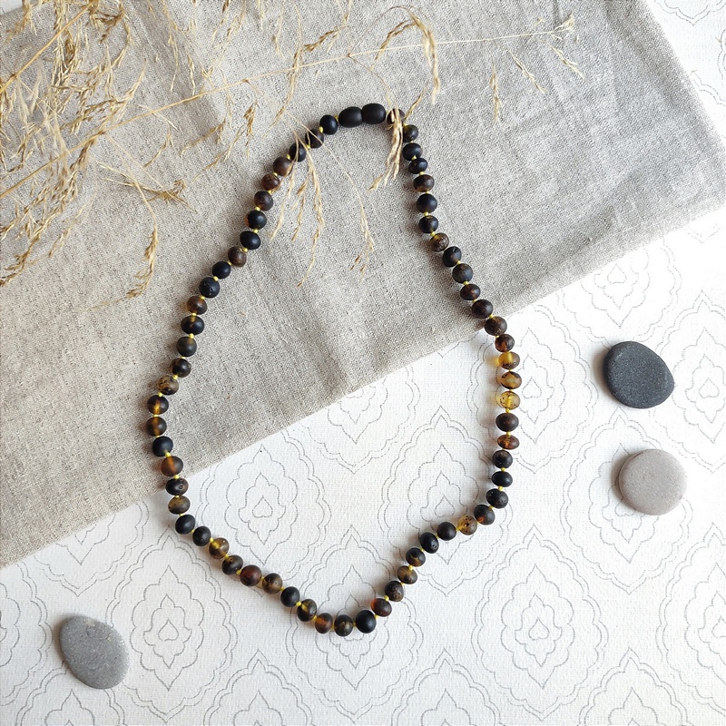 Бусы "Горошек" янтарь