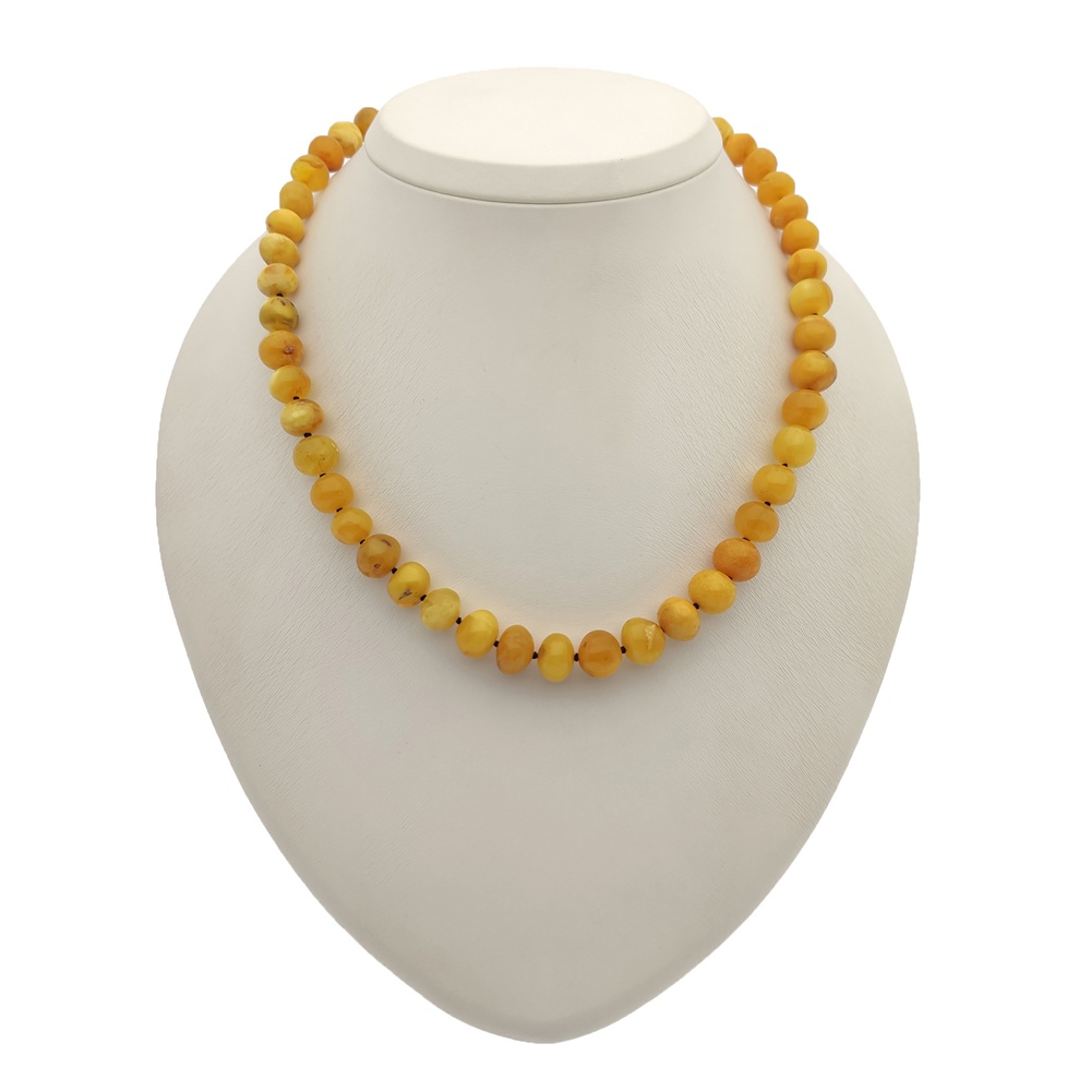 Бусы "Мятый шар" янтарь