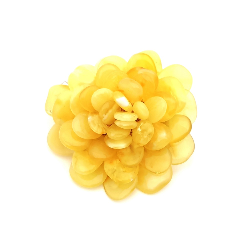 Брошь-зажим янтарь