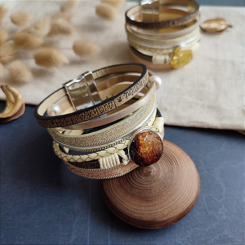 Браслет на кож.  ремешке Янтарь 3501409883 (4)