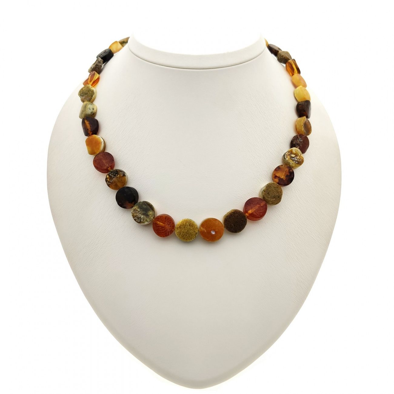 Бусы "Таблетка" из янтаря