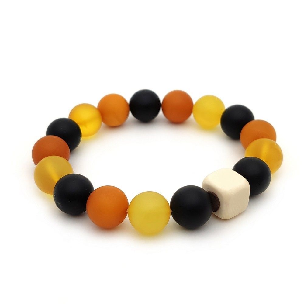 Браслет "Шар" янтарь, мамонт