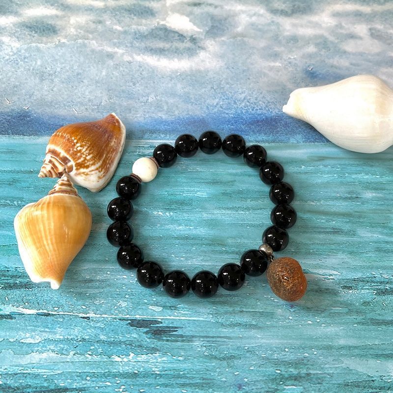 Браслет "Шар" янтарь, мамонт