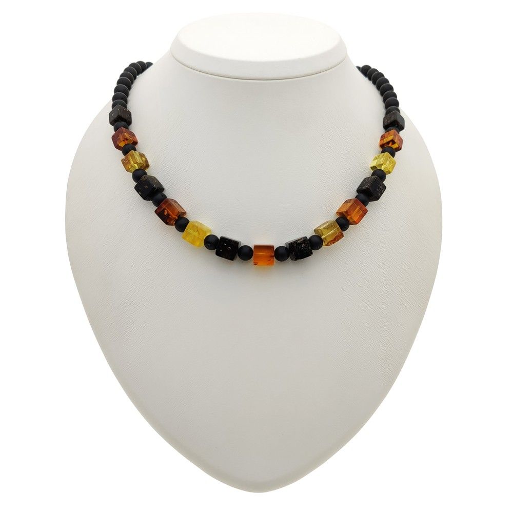 Бусы "Куб" из янтаря