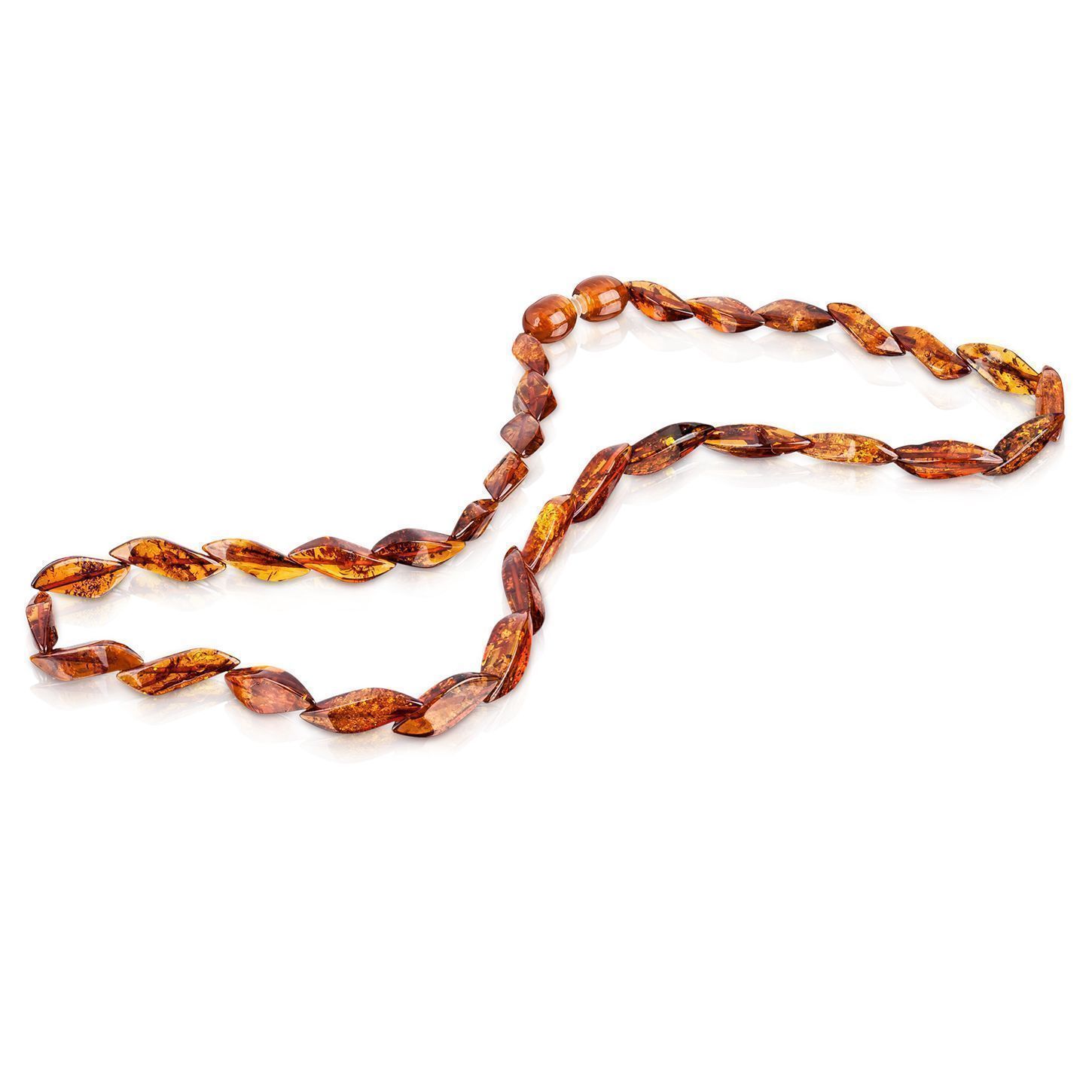 Бусы "Змейка" из янтаря