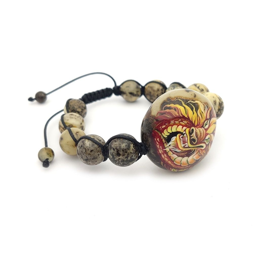 Браслет "Дракон" янтарь