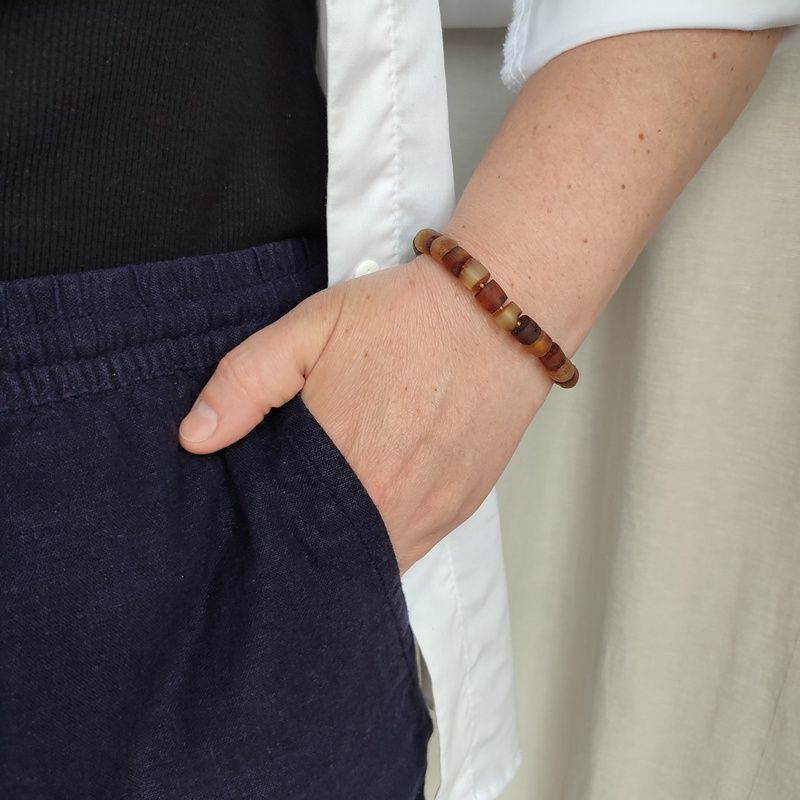 Браслет "Пеньки" янтарь