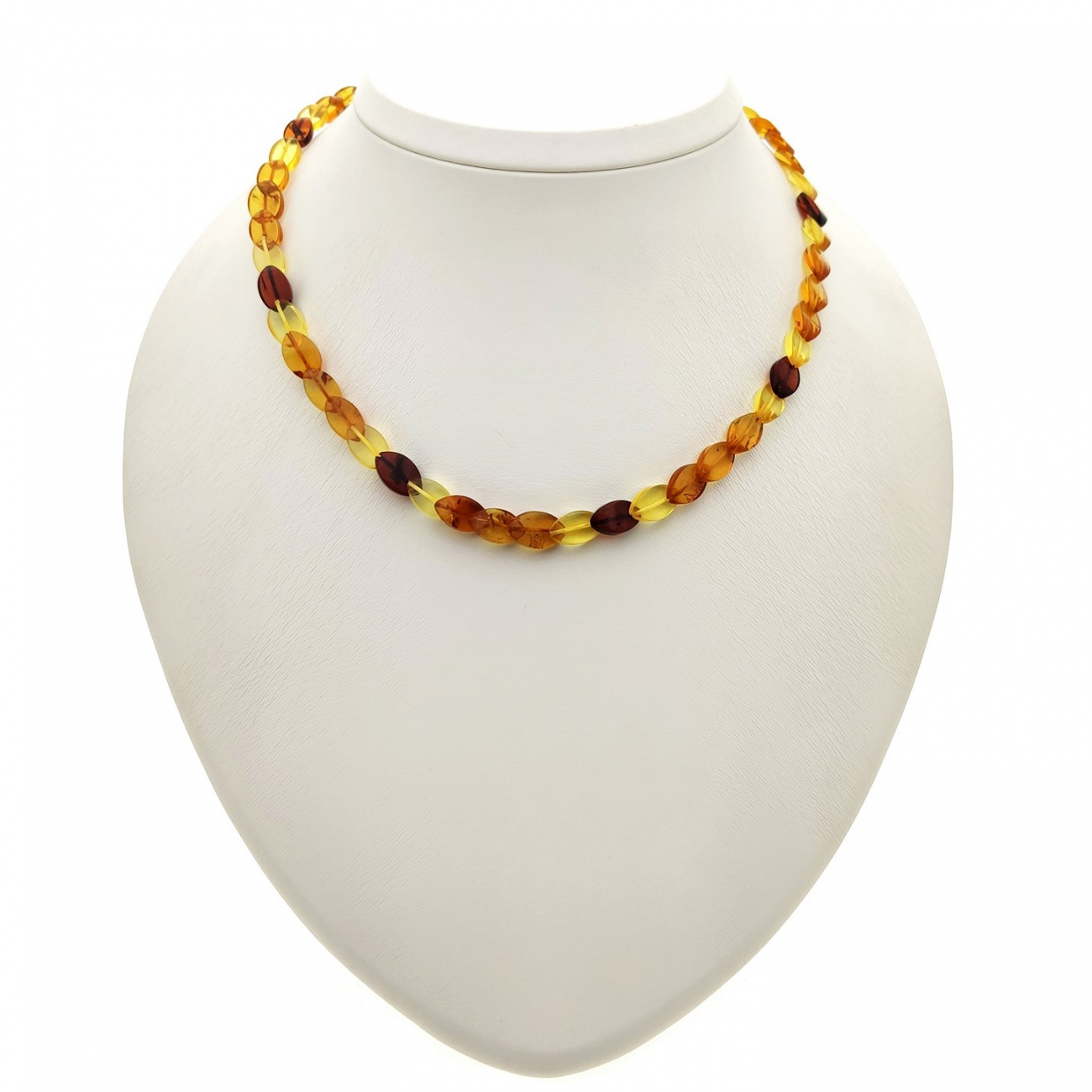 Бусы "Лодочка" из янтаря