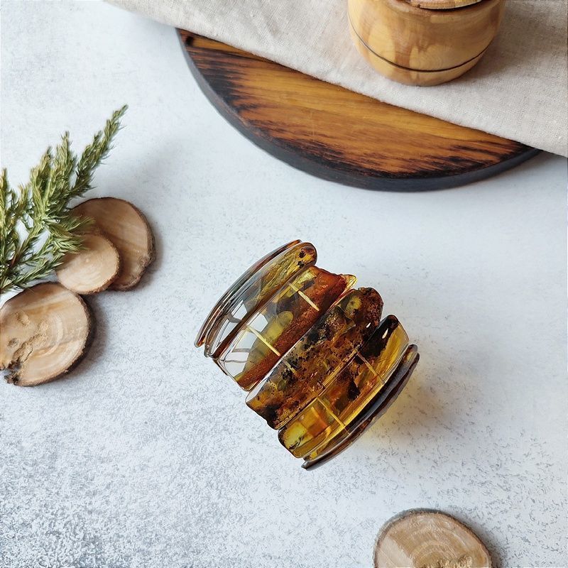 Браслет "Пластина" Янтарь