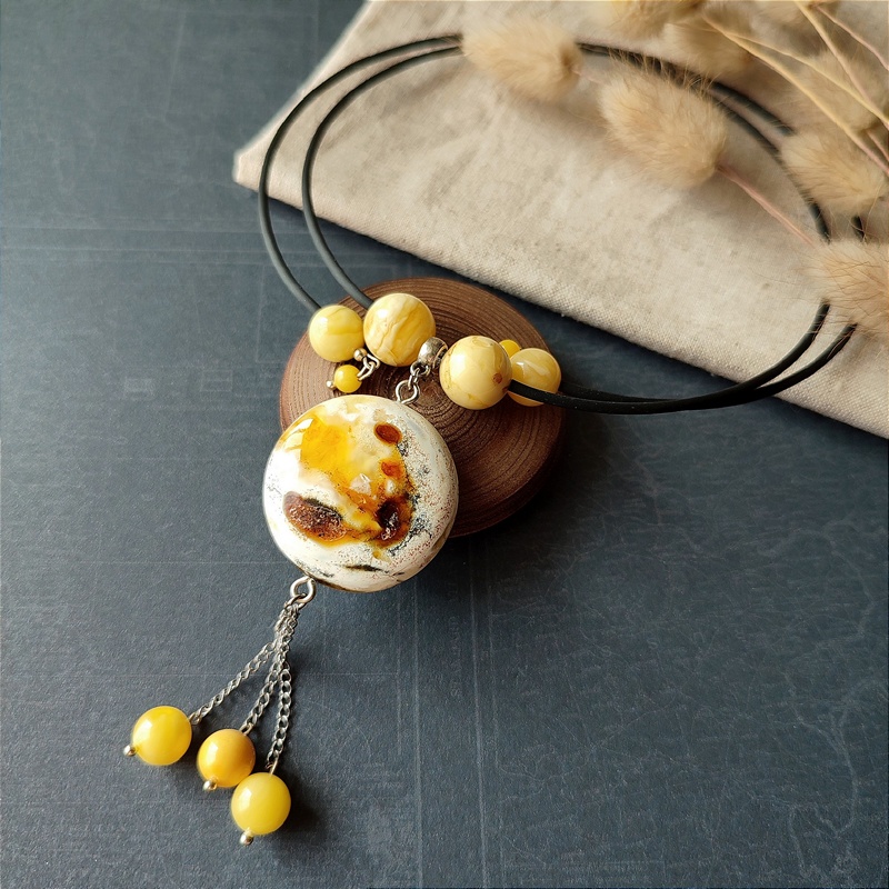 Колье "Космос" Янтарь