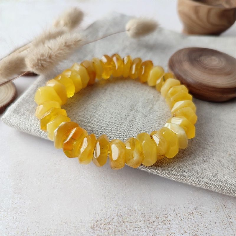 Браслет "Граненка" янтарь