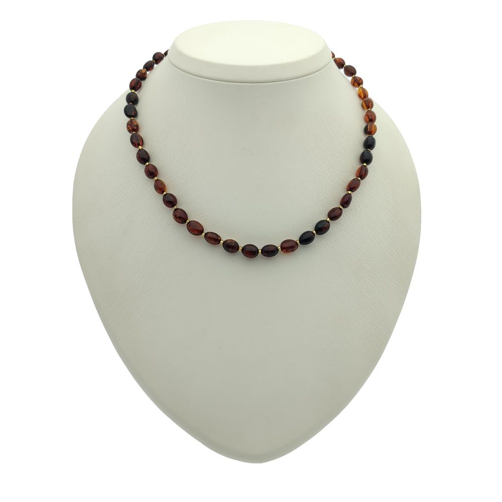 Бусы "Сливка" из янтаря